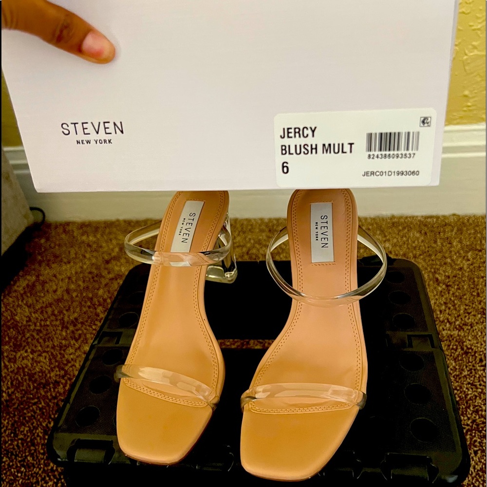Steven New York jercy clear sandal heel